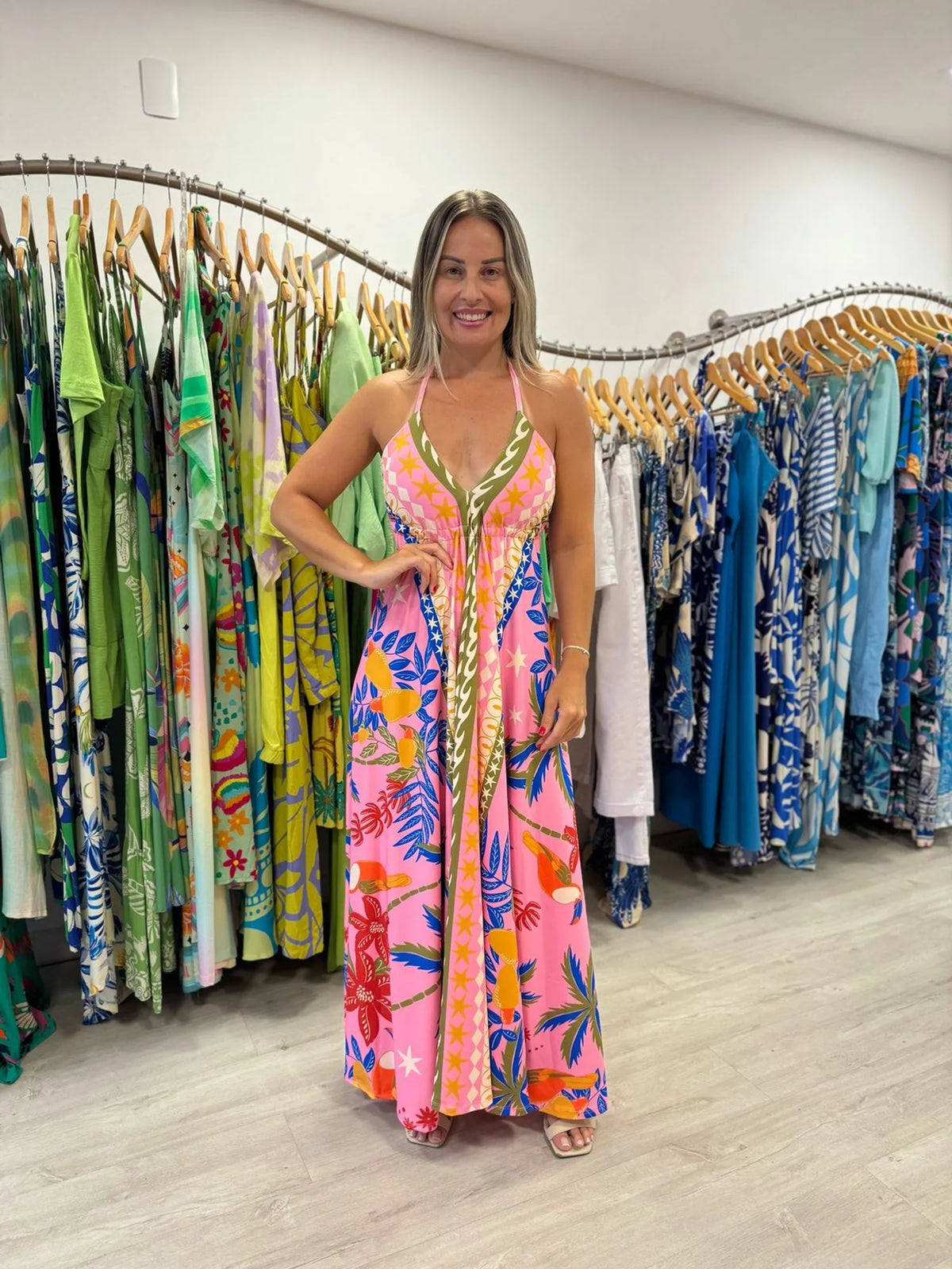 Vestido Maju Estampa rosa